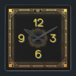 Relógio Quadrado Art deco<br><div class="desc">Excelente e design de alta qualidade. Você vai adorar como os outros. Esteja livre para usar este design para outro produto que você quiser ou para adicionar seu texto. Obrigado.</div>