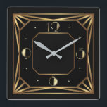 Relógio Quadrado Art Deco<br><div class="desc">Excelente de relógio de Arte design,  você vai adorar como os outros. Esteja livre para usar este design para outro produto que você quiser ou para personalizar e adicionar seu texto. Siga-me para mais. Obrigado. Tenha um bom dia.</div>