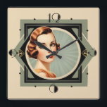 Relógio Quadrado Art Deco<br><div class="desc">design de relógio do excelente. Você vai adorar como os outros. seja livre para usar este design para outro produto que quiser ou para personalizar e adicionar seu texto. Siga-me para mais. Obrigado. Tenha um bom dia.</div>