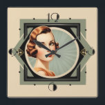 Relógio Quadrado Art Deco<br><div class="desc">design de relógio do excelente. Você vai adorar como os outros. seja livre para usar este design para outro produto que quiser ou para personalizar e adicionar seu texto. Siga-me para mais. Obrigado. Tenha um bom dia.</div>