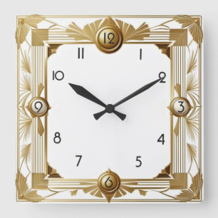 Relógio Quadrado Art Deco