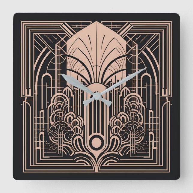 Relógio Quadrado Art Deco (Frente)