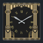 Relógio Quadrado Art Deco<br><div class="desc">design excelente. Você vai adorar como os outros. Esteja livre para usar este design e adicionar seu texto. Siga-me para mais. Obrigado. Tenha um bom dia.</div>