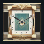 Relógio Quadrado Art Deco<br><div class="desc">design de relógio do excelente. Você vai adorar como os outros. Esteja livre para usar este design para outro produto que você quiser ou para personalizar e adicionar seu texto. Siga-me para mais. Obrigado. Tenha um bom dia.</div>