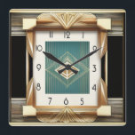 Relógio Quadrado Art Deco<br><div class="desc">design de relógio do excelente. Você vai adorar como os outros. Esteja livre para usar este design para outro produto que você quiser ou para personalizar e adicionar seu texto. Siga-me para mais. Obrigado. Tenha um bom dia.</div>