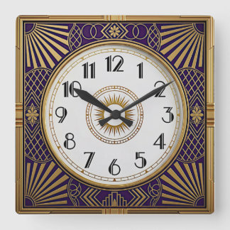 Relógio Quadrado Art Déco