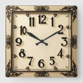 Relógio Quadrado Art Deco