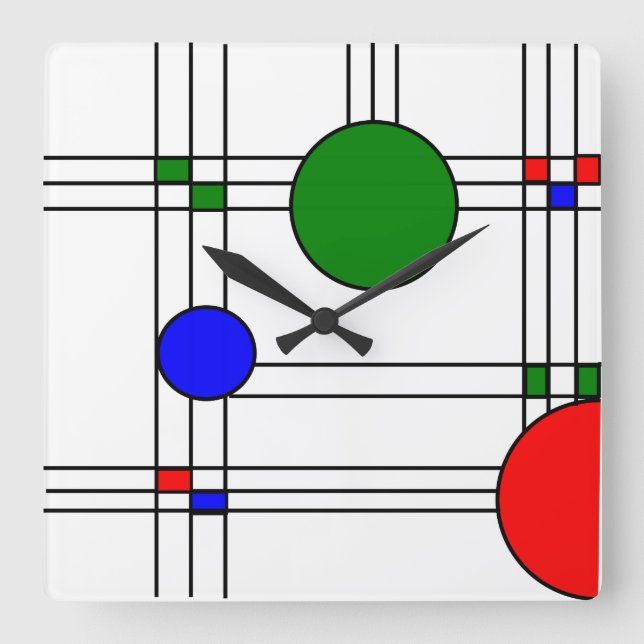 Relógio Quadrado Art Deco  (Frente)