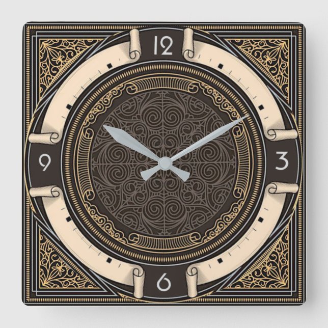 Relógio Quadrado Art Deco (Frente)