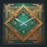 Relógio Quadrado Art Deco<br><div class="desc">design de relógio do excelente. Você vai adorar como os outros. Esteja livre para usar este design para outro produto que você quiser ou para personalizar e adicionar seu texto. Siga-me para mais. Obrigado. Tenha um bom dia.</div>