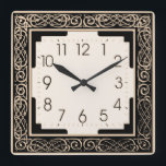 Relógio Quadrado Art Deco<br><div class="desc">design excelente. Você vai adorar como os outros. Esteja livre para usar este design e adicionar seu texto. Siga-me para mais. Obrigado. Tenha um bom dia.</div>