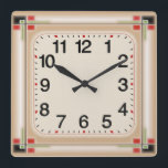 Relógio Quadrado Art Deco<br><div class="desc">Excelente de relógio do Deco de Arte do design. Você vai adorar como os outros. Esteja livre para usar este design para outro produto ou para personalizar e adicionar seu texto. Siga-me para mais. Obrigado. Tenha um bom dia.</div>