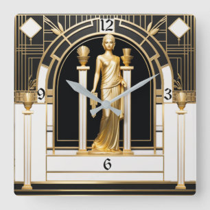 Relógio Quadrado Art Deco