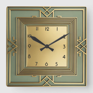 Relógio Quadrado Art Deco