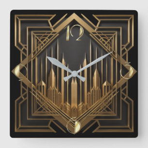Relógio Quadrado Art Deco