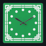 Relógio Quadrado Art Deco<br><div class="desc">Relógio do estilo Art Deco. A cor de fundo pode ser alterada.</div>