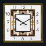 Relógio Quadrado Art Deco<br><div class="desc">design de relógio do excelente. Você vai adorar como os outros. Esteja livre para usar este design para outro produto que você quiser ou para personalizar e adicionar seu texto. Siga-me para mais. Obrigado. Tenha um bom dia.</div>