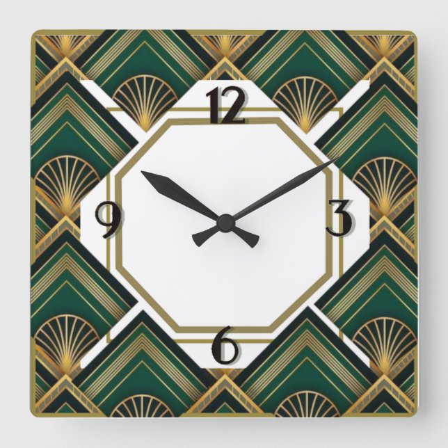 Relógio Quadrado Art Deco (Frente)