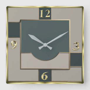 Relógio Quadrado Art Deco