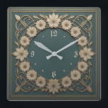 Relógio Quadrado Art Deco<br><div class="desc">design de relógio do excelente. Você vai adorar como os outros. Esteja livre para usar este design para outro produto que você quiser ou para personalizar e adicionar seu texto. Siga-me para mais. Obrigado. Tenha um bom dia.</div>