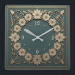 Relógio Quadrado Art Deco<br><div class="desc">design de relógio do excelente. Você vai adorar como os outros. Esteja livre para usar este design para outro produto que você quiser ou para personalizar e adicionar seu texto. Siga-me para mais. Obrigado. Tenha um bom dia.</div>