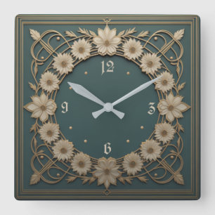 Relógio Quadrado Art Deco