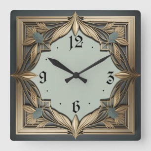 Relógio Quadrado Art Deco