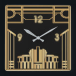 Relógio Quadrado Art Deco<br><div class="desc">Excelente de relógio do Deco de Arte do design. Você vai adorar como os outros. Esteja livre para usar este design para outro produto ou para personalizar e adicionar seu texto. Siga-me para mais. Obrigado. Tenha um bom dia.</div>