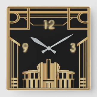 Relógio Quadrado Art Deco