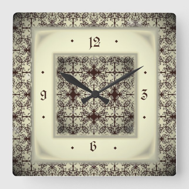 Relógio Quadrado Art Deco (Frente)