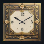 Relógio Quadrado Art Deco<br><div class="desc">design de relógio do excelente. Você vai adorar como os outros. Esteja livre para usar este design para outro produto que você quiser ou para personalizar e adicionar seu texto. Siga-me para mais. Obrigado. Tenha um bom dia.</div>