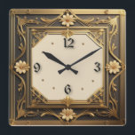 Relógio Quadrado Art Deco<br><div class="desc">design de relógio do excelente. Você vai adorar como os outros. Esteja livre para usar este design para outro produto que você quiser ou para personalizar e adicionar seu texto. Siga-me para mais. Obrigado. Tenha um bom dia.</div>