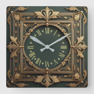 Relógio Quadrado Art Deco