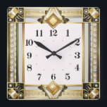 Relógio Quadrado Art Deco<br><div class="desc">design de relógio do excelente. Você vai adorar como os outros. Esteja livre para usar este design para outro produto que você quiser ou para personalizar e adicionar seu texto. Siga-me para mais. Obrigado. Tenha um bom dia.</div>
