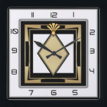 Relógio Quadrado Art Deco<br><div class="desc">Excelente Deco design. Você vai adorar como os outros. Esteja livre para usar este design para outro produto que você quiser ou para personalizar e adicionar seu texto. Siga-me para mais. Obrigado. Tenha um bom dia.</div>