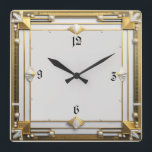 Relógio Quadrado Art Deco<br><div class="desc">design de relógio do excelente. Você vai adorar como os outros. Esteja livre para usar este design para outro produto que você quiser ou para personalizar e adicionar seu texto. Siga-me para mais. Obrigado. Tenha um bom dia.</div>