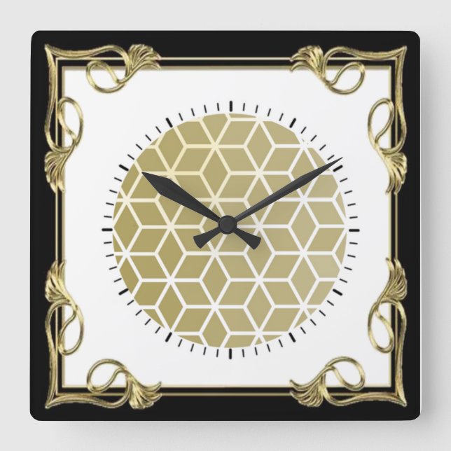 Relógio Quadrado Art Deco (Frente)