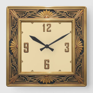 Relógio Quadrado Art Deco