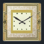 Relógio Quadrado Art Deco<br><div class="desc">design excelente. Você vai adorar como os outros. Esteja livre para usar este design e adicionar seu texto. Siga-me para mais. Obrigado. Tenha um bom dia.</div>