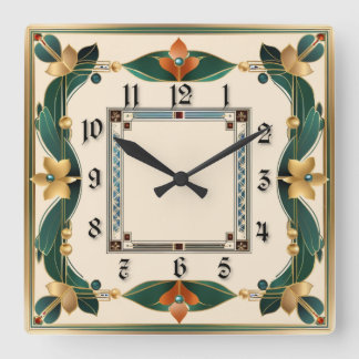 Relógio Quadrado Art Deco
