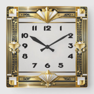 Relógio Quadrado Art Deco