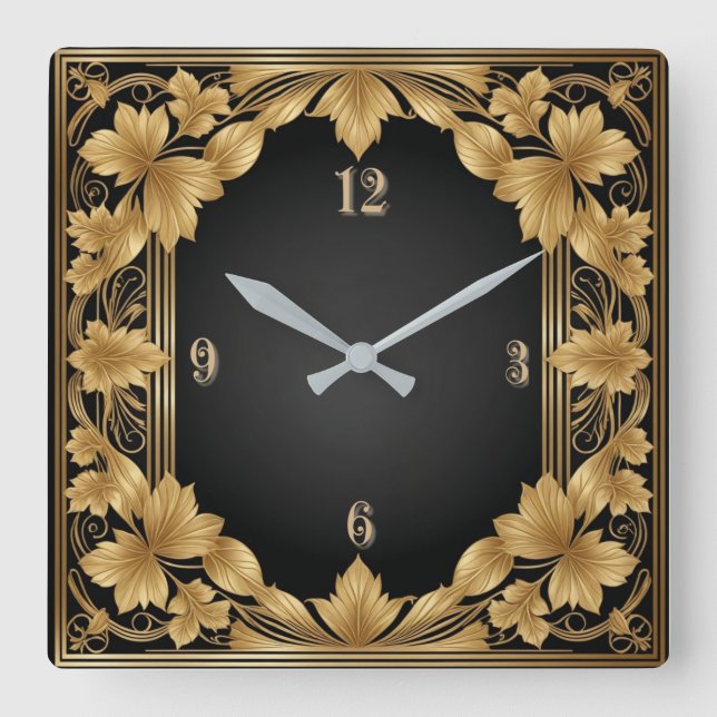 Relógio Quadrado Art Deco (Frente)