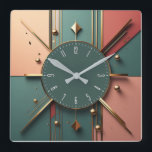 Relógio Quadrado Art Deco<br><div class="desc">design de relógio do excelente. Você vai adorar como os outros. seja livre para usar este design para outro produto que quiser ou para personalizar e adicionar seu texto. Siga-me para mais. Obrigado. Tenha um bom dia.</div>