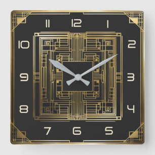 Relógio Quadrado Art Deco