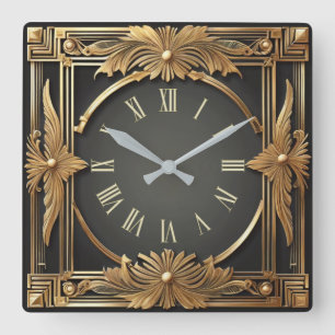 Relógio Quadrado Art Deco