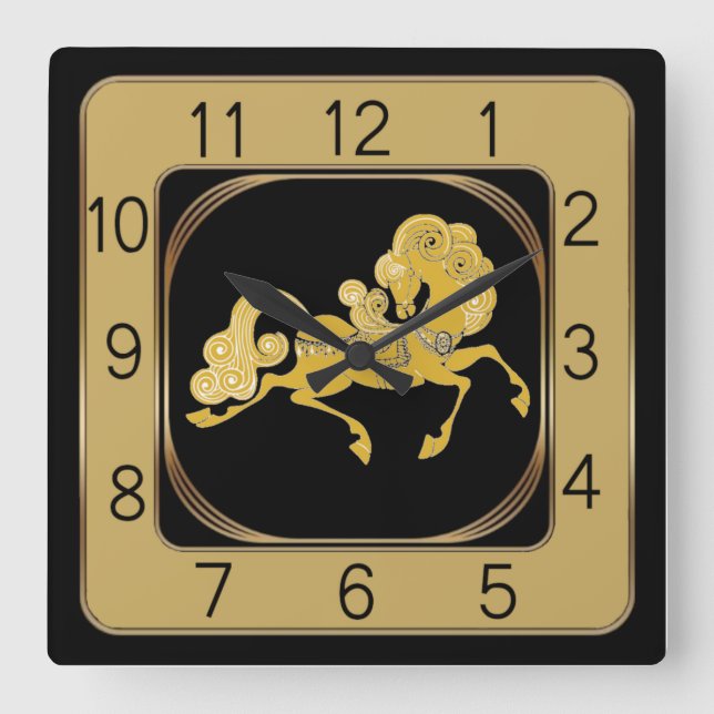 Relógio Quadrado Art Deco (Frente)