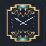 Relógio Quadrado Art Deco<br><div class="desc">design de relógio do excelente. Você vai adorar como os outros. Esteja livre para usar este design para outro produto que você quiser ou para personalizar e adicionar seu texto. Siga-me para mais. Obrigado. Tenha um bom dia.</div>