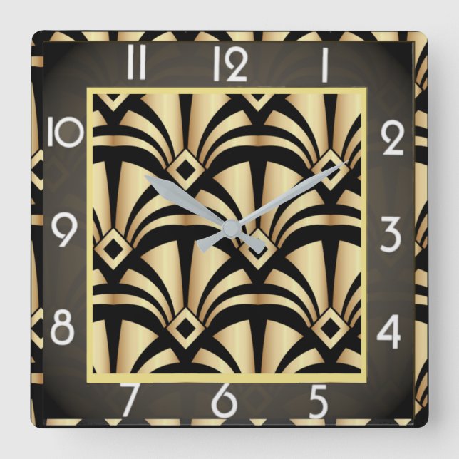 Relógio Quadrado Art deco (Frente)