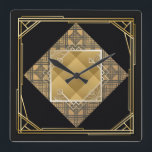 Relógio Quadrado Art Deco<br><div class="desc">Art Deco Está na hora de mostrar sua arte favorita, fotos e texto com um relógio de parede redondo personalizado do Zazzle. Disponíveis em dois tamanhos, este relógio de parede é impresso com cores vibrantes através do processo de impressão AcryliPrint®HD para garantir a qualidade de qualquer design, Peça este relógio...</div>