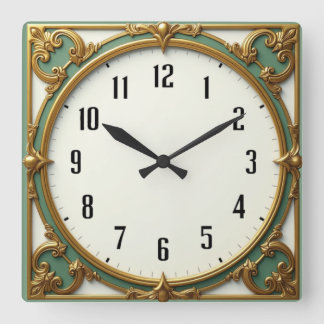 Relógio Quadrado Art Deco